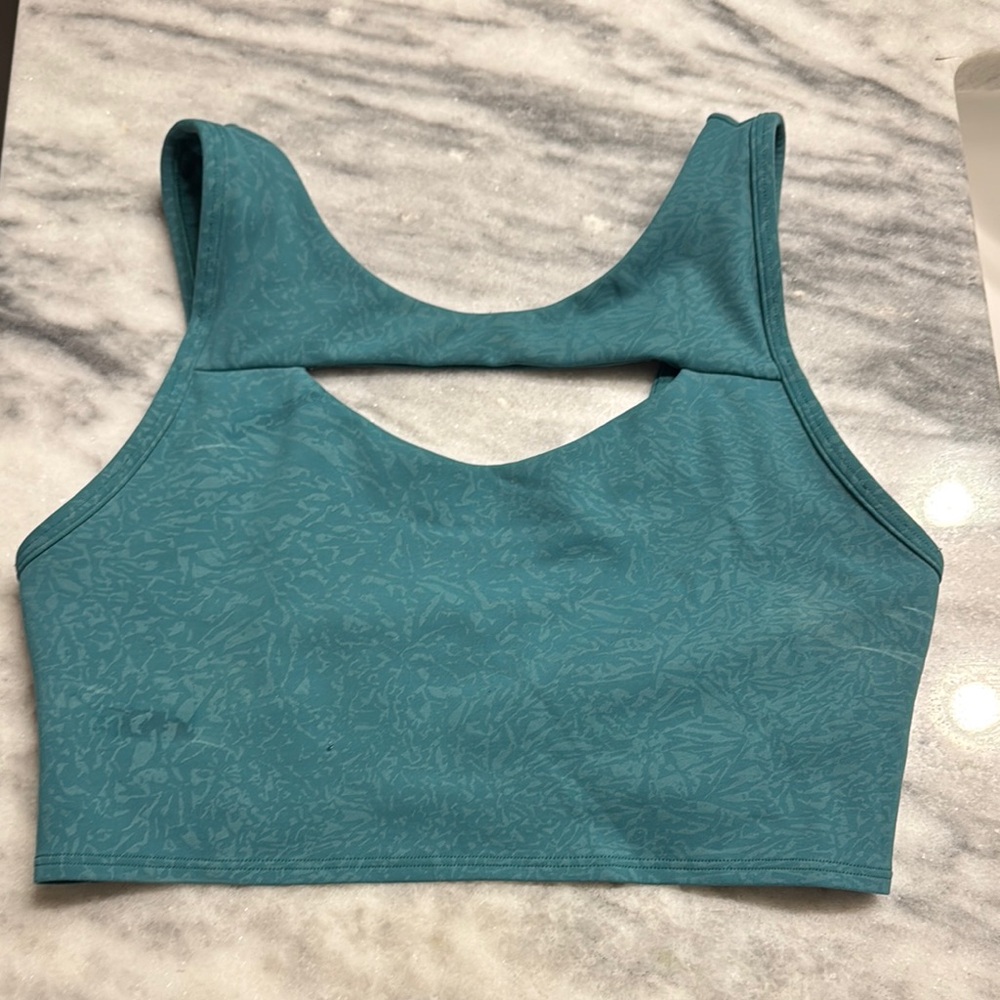 Lululemon Teal Sports Bra with Cutout Front